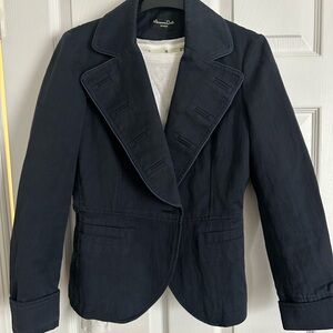 Massimo Dutti Navy Blue/Ink Tailored Blazer